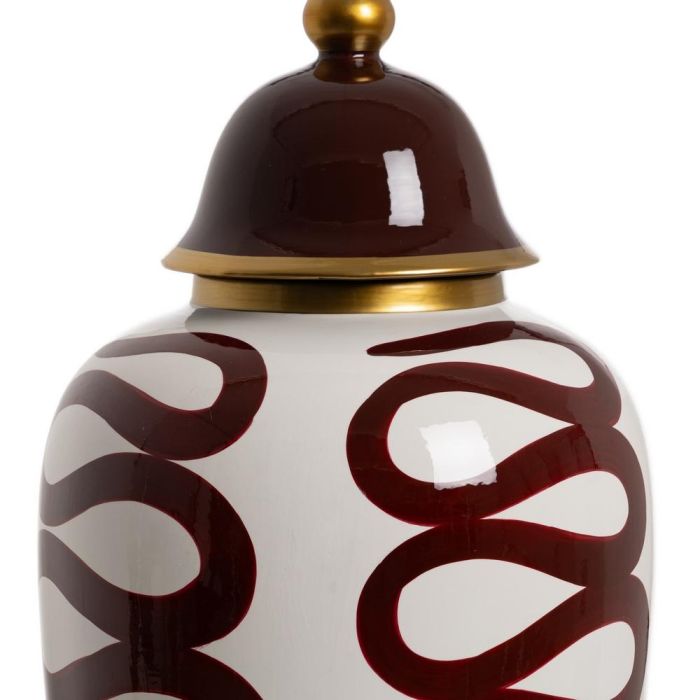 Tibor Blanco-Marrón Porcelana Decoración 25 X 25 X 63 cm