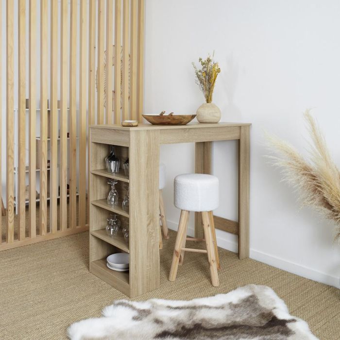 Home Deco Factory Mesa Alta Bar Industriel con Estantes 115x50 cm h.103 cm 4 Home Deco Factory Mesa Alta Bar Industriel con Estantes 115x50 cm h.103 cm 4