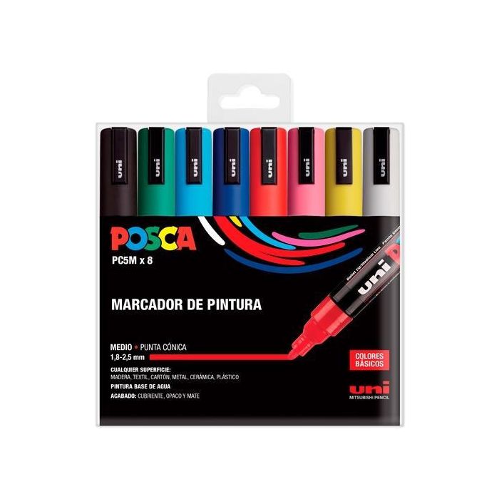POSCA Estuche Basic Marcador Pc-5M-8C Surtido -8U-