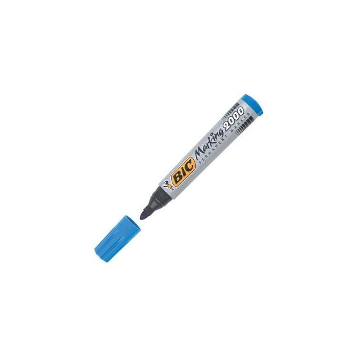 Bic Marcador Permanente Marking 2000 Punta Redonda Azul Caja 12 Unidades