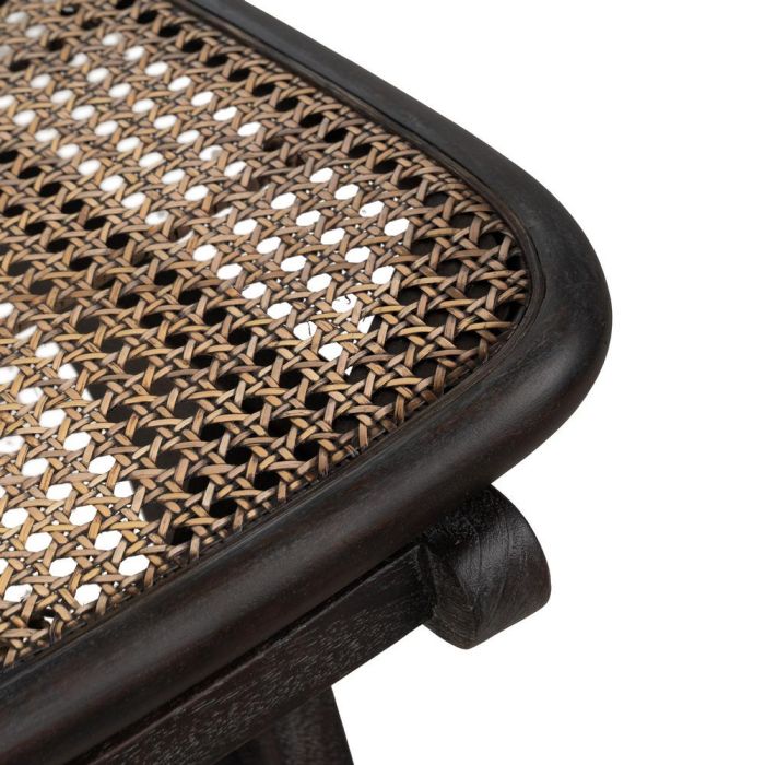 Sillón Negro Ratán/Madera Salón 84 X 58 X 74 cm