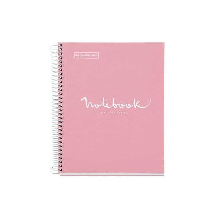 Bloc Miquelrius Emotions Notebook 1 Micro.Tapa Extra A5 80H 90G Cuadric.5X5 Rosa (Set de 5)