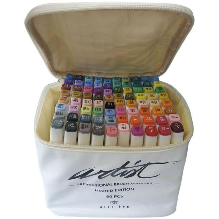 Set de Rotuladores Alex Bog Canvas Luxe Professional 80 Piezas Multicolor 0 Set de Rotuladores Alex Bog Canvas Luxe Professional 80 Piezas Multicolor 0