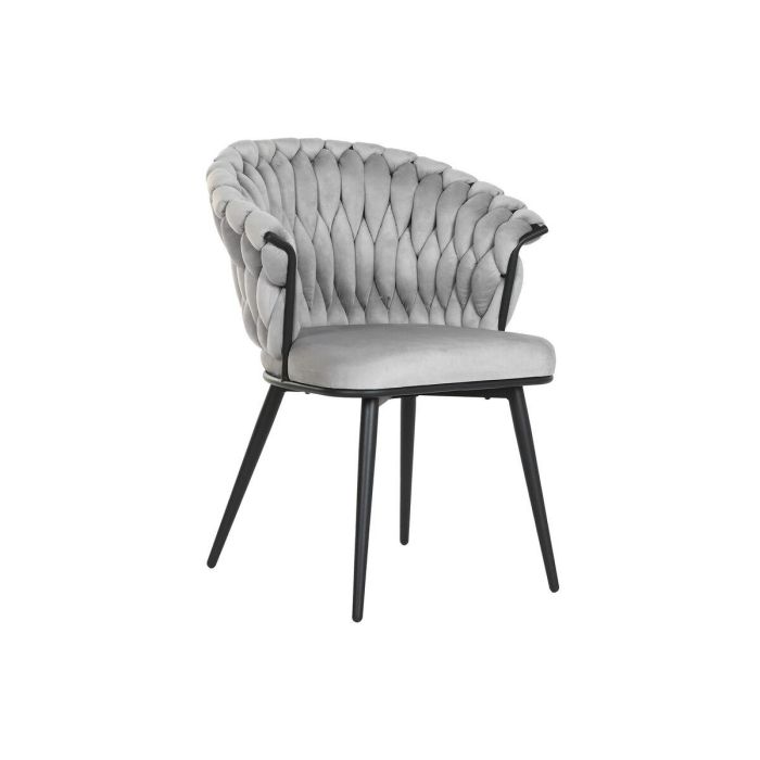 Silla de Comedor Home ESPRIT Negro Gris Poliéster Metal 60 x 66 x 84 cm 66 x 60 x 84 cm Silla de Comedor Home ESPRIT Negro Gris Poliéster Metal 60 x 66 x 84 cm 66 x 60 x 84 cm
