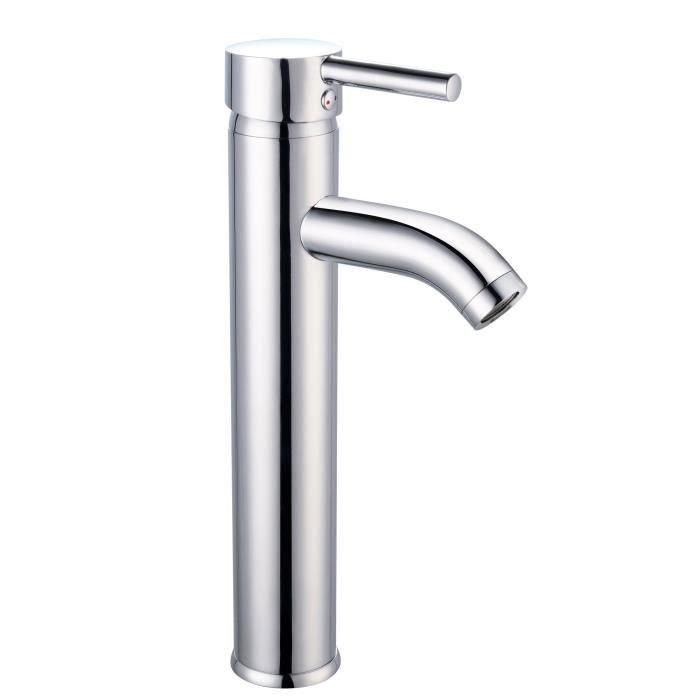 ROUSSEAU Grifo Monomando para Lavabo Ilo Cromo | Ahorro Agua Eco-Stop, Cartucho Cerámico 40mm, Desagüe Click-Clack, Caño Fijo, ACS