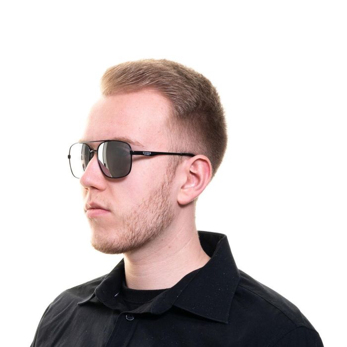 Guess Gafas GF0211 Gafas de Sol para Hombre con Montura Metálica Rectangular, Lente 58mm, Varilla 140mm 1
