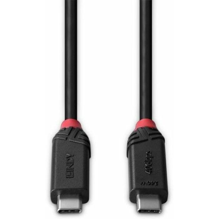 Cable USB-C a USB-C LINDY 37001 Negro 1 m 2