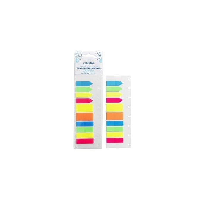 Carchivo Notas Adhesivas Ingeniox de Polipropileno Translúcido Colores Neón 10x20 mm con Base de Plástico