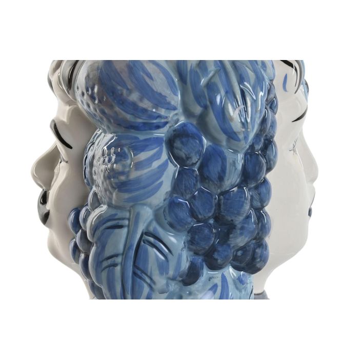Macetero Mediterraneo DKD Home Decor Blanco Azul 15 x 26 x 15 cm 4 Macetero Mediterraneo DKD Home Decor Blanco Azul 15 x 26 x 15 cm 4