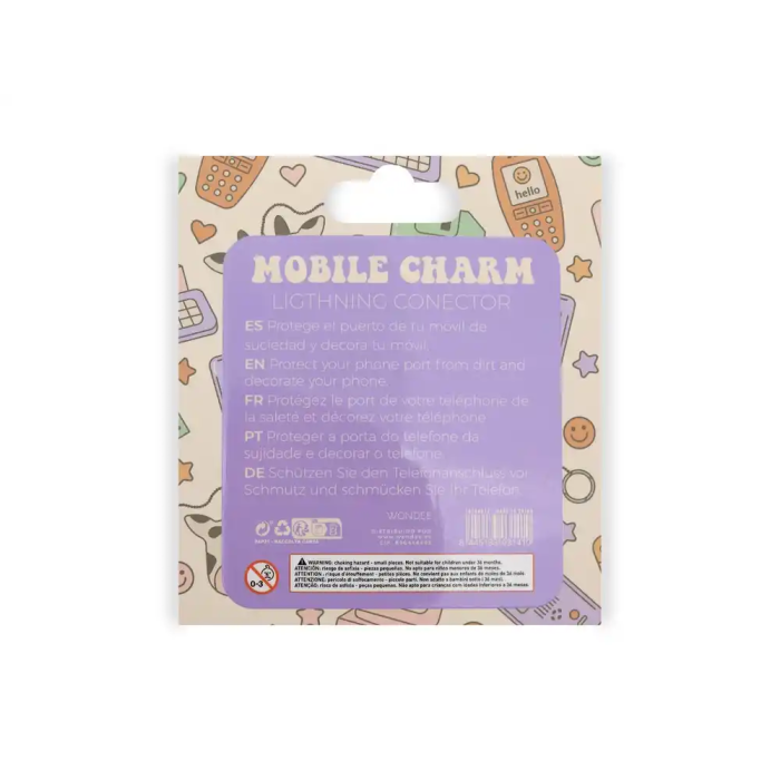 Wondee Mobile Charm Funny Frog Fresa Relámpago - Protector Decorativo para Puertos Type-C/Lightning, 25x10x20 mm