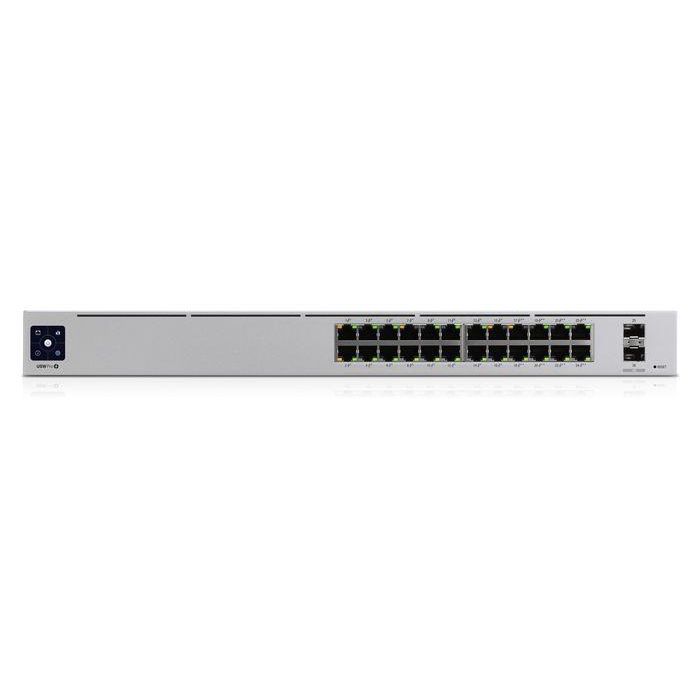 Ubiquiti USW-Pro-24-POE Gen 2, AC/DC, Internal, 450W, (24) 10/100/1000 RJ45 Ports, (2) 1/10G SFP+, 442.4 x 285.4 x 43.7 mm Ubiquiti USW-Pro-24-POE Gen 2, AC/DC, Internal, 450W, (24) 10/100/1000 RJ45 Ports, (2) 1/10G SFP+, 442.4 x 285.4 x 43.7 mm