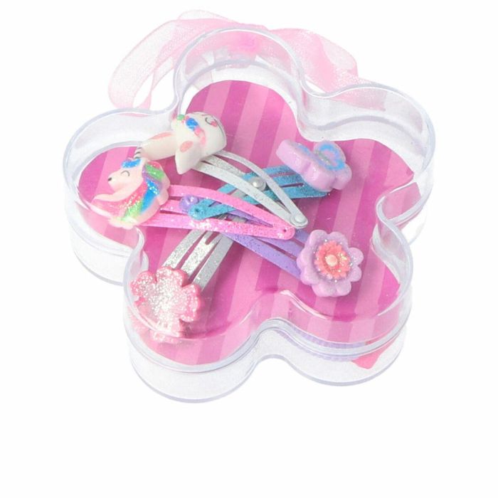 Inca Accesorios de Pelo para Niñas, Lote de 9 pz con Clips y Coleteros en Cajita de Flor de Plástico Inca Accesorios de Pelo para Niñas, Lote de 9 pz con Clips y Coleteros en Cajita de Flor de Plástico