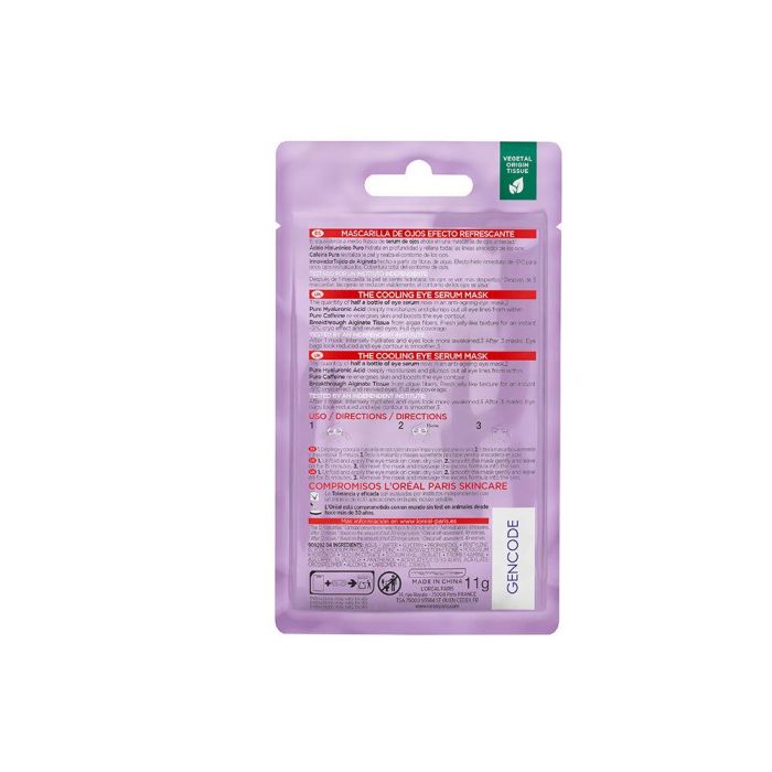 L'Oréal Paris REVITALIFT FILLER Mascarilla Facial con Ácido Hialurónico Anti-Ojeras y Bolsas 11 g 1