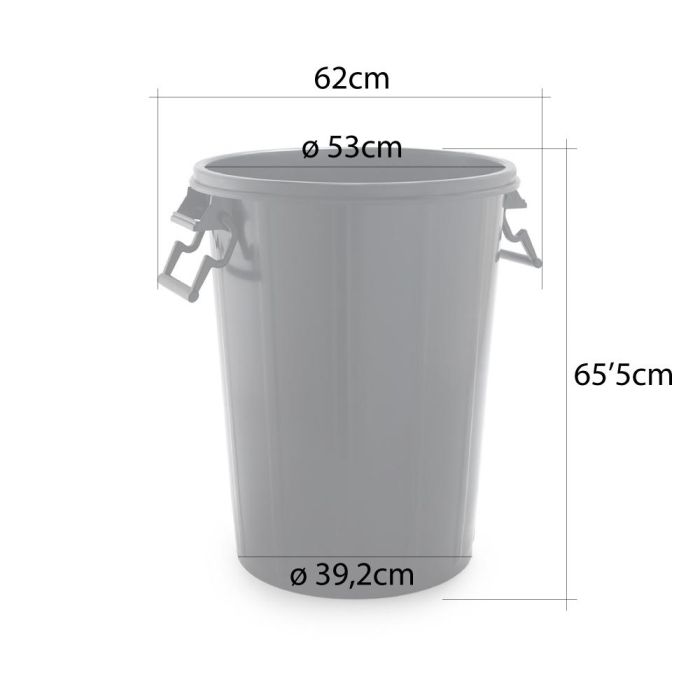 Sp Berner Cubo de Basura 100 Litros Negro Sin Tapa Polipropileno Ø53x65,5cm 1