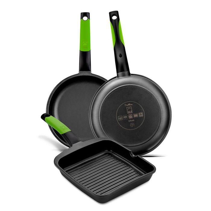 Plancha de Asar BRA A121459 Negro Metal Aluminio Ø 28 cm 6