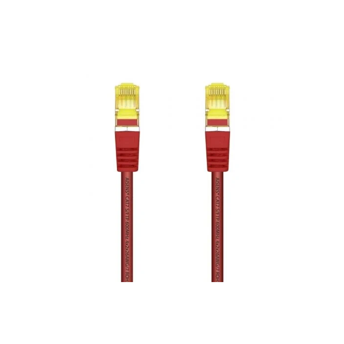 AISENS - CABLE DE RED LATIGUILLO RJ45 LSZH CAT.7 600 MHZ S/FTP PIMF AWG26, ROJO, 2.0M 1