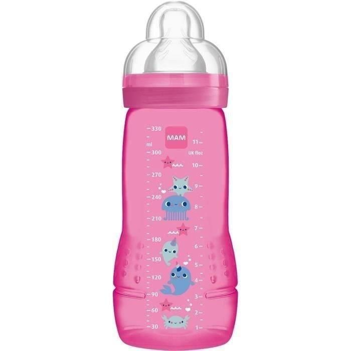 Biberón MAM Easy Active 2a edad coloreado 330 ml Girl Teat Flow X Biberón MAM Easy Active 2a edad coloreado 330 ml Girl Teat Flow X