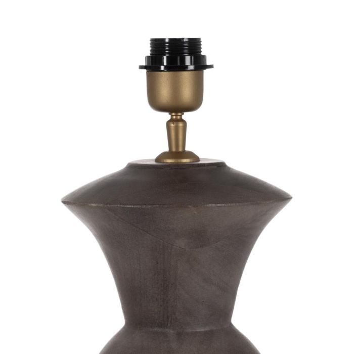 Base Lámpara Mesa Marrón Madera de Mango 19 X 19 X 34 cm