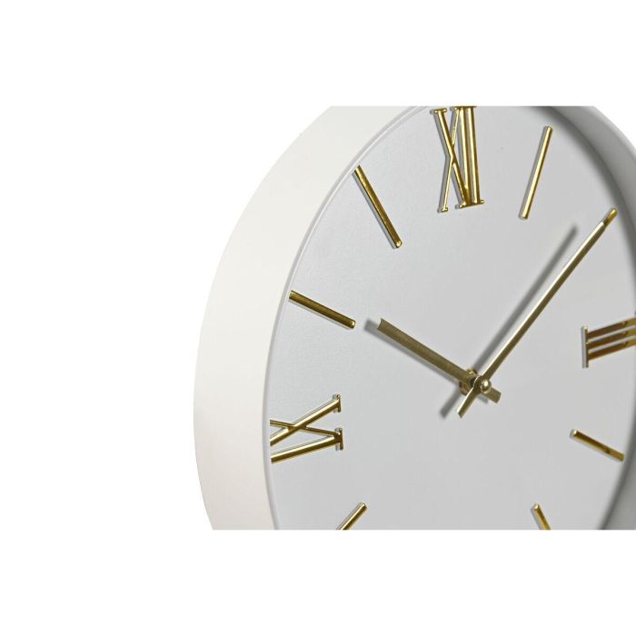 Reloj de Pared Home ESPRIT Blanco Dorado PVC 30 x 4 x 30 cm (2 Unidades) 3 Reloj de Pared Home ESPRIT Blanco Dorado PVC 30 x 4 x 30 cm (2 Unidades) 3