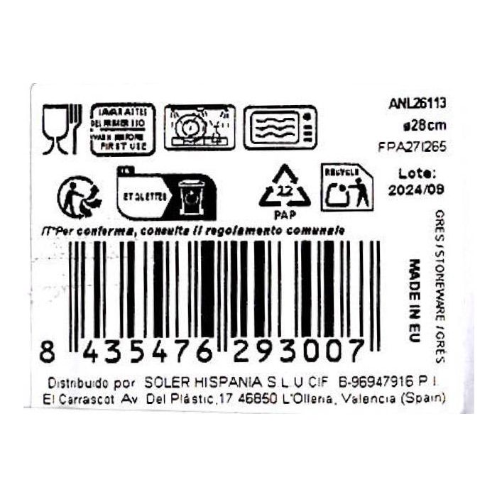 La Mediterranea Plato Pasta Risotto Anllo Ø28 cm (6 Unidades) 2