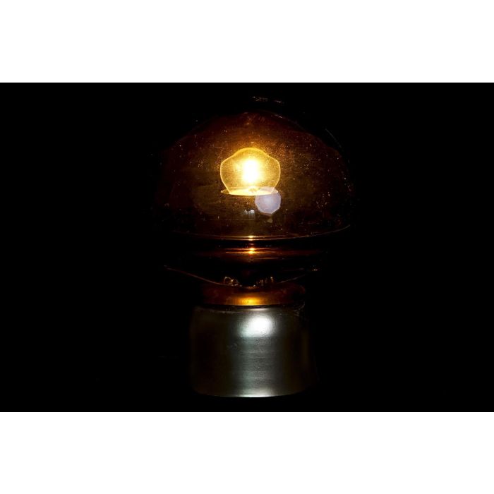 DKD Home Decor Adorno Luminoso Navideño Moderno Cristal y Metal LED Ámbar Dorado 14x14x20 cm, Pilas AAA 1