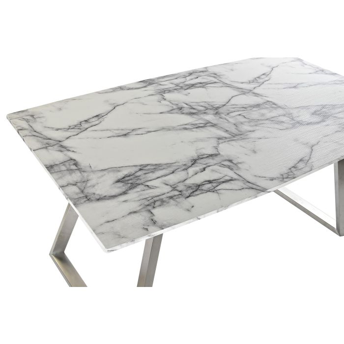 DKD Home Decor Mesa Comedor Moderna Blanca de MDF y Acero 160x90x76 cm 1 DKD Home Decor Mesa Comedor Moderna Blanca de MDF y Acero 160x90x76 cm 1
