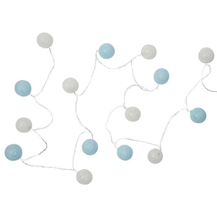 Home Deco Factory Guirnalda Luz 15 LED USB Bolas Blancas y Azules 2700K Luz Blanca Cálida 2 Home Deco Factory Guirnalda Luz 15 LED USB Bolas Blancas y Azules 2700K Luz Blanca Cálida 2