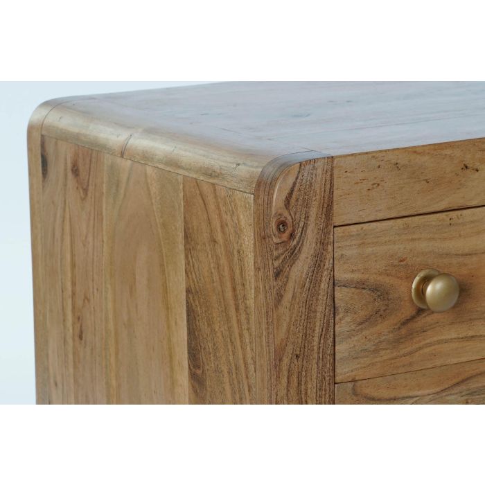 Mesita de Noche DKD Home Decor 45,5 x 40 x 60 cm Natural Dorado Acacia 2