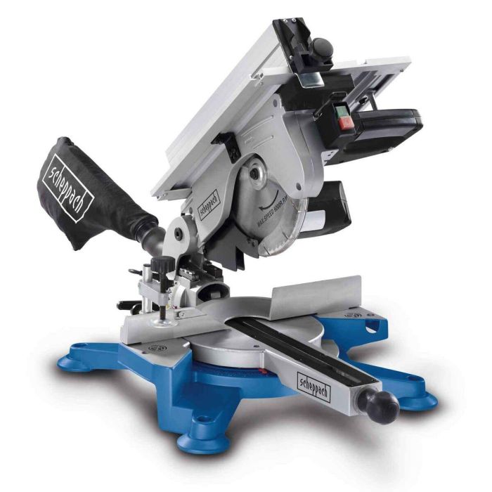 Scheppach HM100T Sierra Ingletadora Pendular con Mesa Superior, Hoja de Carburo 254mm 60 Dientes, Potencia 1800W 7 Scheppach HM100T Sierra Ingletadora Pendular con Mesa Superior, Hoja de Carburo 254mm 60 Dientes, Potencia 1800W 7