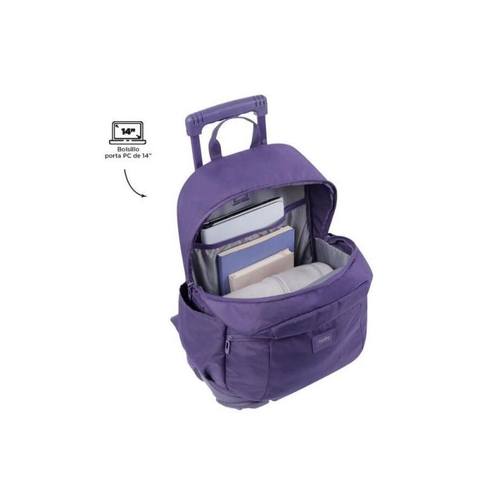 Totto MOCHILA ESCOLAR CON RUEDAS TRIK Azul Marino, Refuerzo PVC, Compartimento PC 14", MA03TKI003-23100-Z1V 1