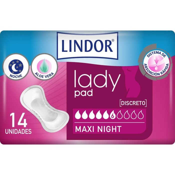 Lindor Lady Pad Maxi Night 6 Drops