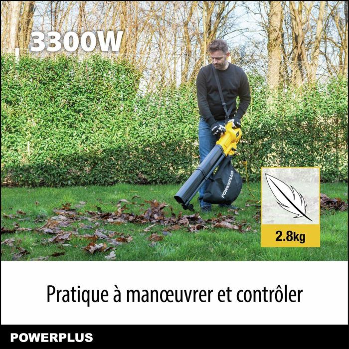 POWER PLUS POWEG4030 Soplador de Hojas Eléctrico 3300 W - Velocidad de Aire 250 km/h 4