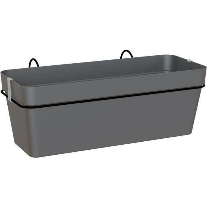 ARTEVASI - Kit balcón macetero capri re 50cm v2 antracita 50,2 x 28,5 x h20 cm - 1,45l ARTEVASI - Kit balcón macetero capri re 50cm v2 antracita 50,2 x 28,5 x h20 cm - 1,45l