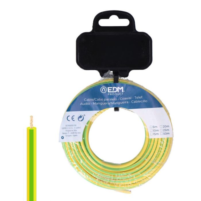 Edm Cablecillo H07z1-K 6,00 mm² Bicolor 15 m