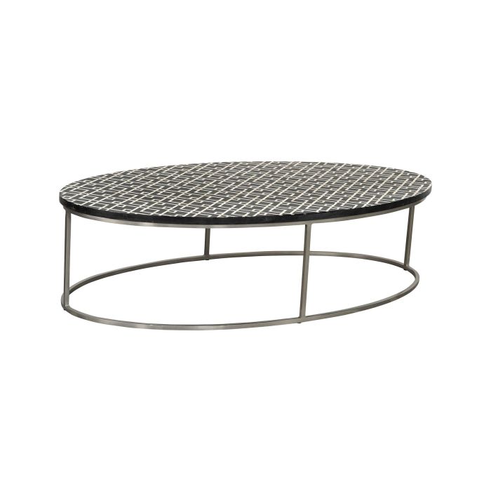 Mesa de Centro Home ESPRIT Negro Marfil 150 x 80 x 40 cm 1 Mesa de Centro Home ESPRIT Negro Marfil 150 x 80 x 40 cm 1