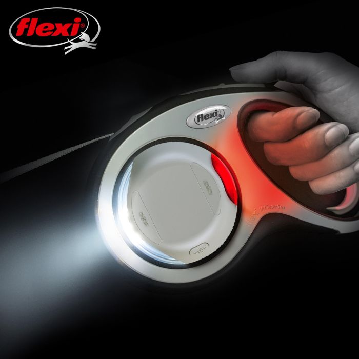 Flexi Sistema LED para Correas New Comfort, Classic y Black Design, Luz Delantera/Trasera Roja, Pilas Incluidas, Gris (Tallas S, M, L) 0 Flexi Sistema LED para Correas New Comfort, Classic y Black Design, Luz Delantera/Trasera Roja, Pilas Incluidas, Gris (Tallas S, M, L) 0