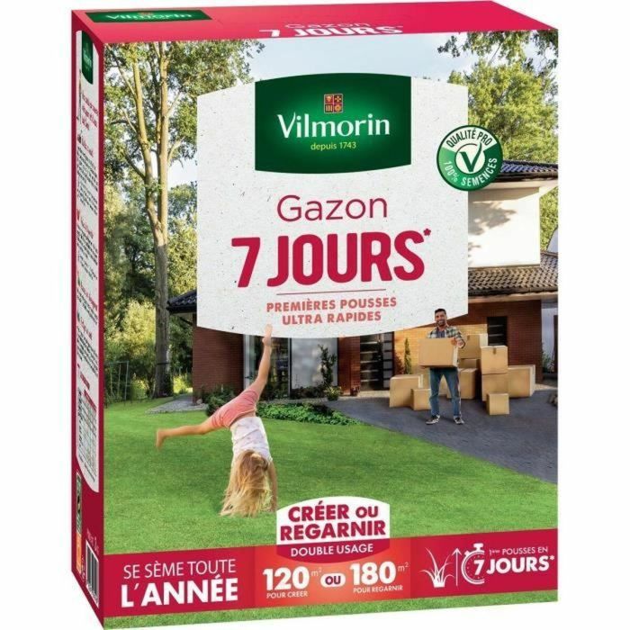 Vilmorin VIL3182670261428 Semillas de césped 7 días - 3 kg 1 Vilmorin VIL3182670261428 Semillas de césped 7 días - 3 kg 1