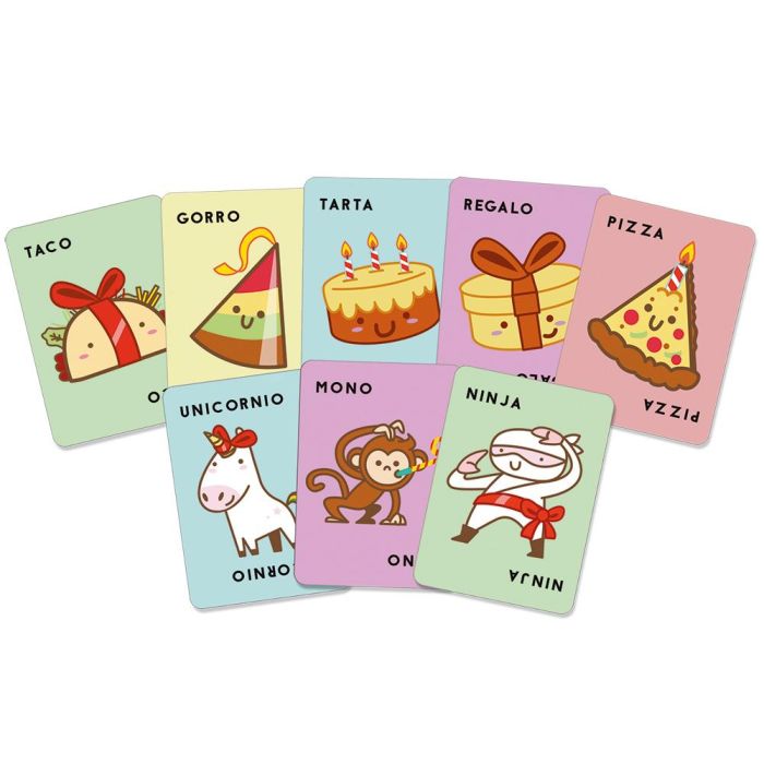 LÚDILO Juego de cartas Taco, Gorro, Tarta, Regalo, Pizza 803105, Portugués, Español 2
