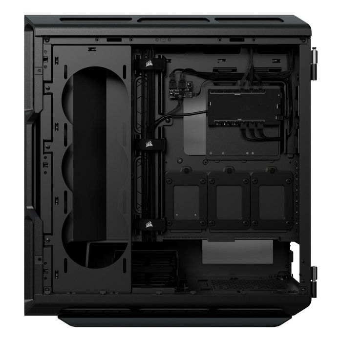 Corsair iCUE 5000T RGB - Torre Media ATX, Color Negro, Ventiladores ARGB Incluidos (3x 120 mm), 4 Bahías 2.5", Soporte para Tarjetas Gráficas de 40 cm, Panel de Vidrio Templado