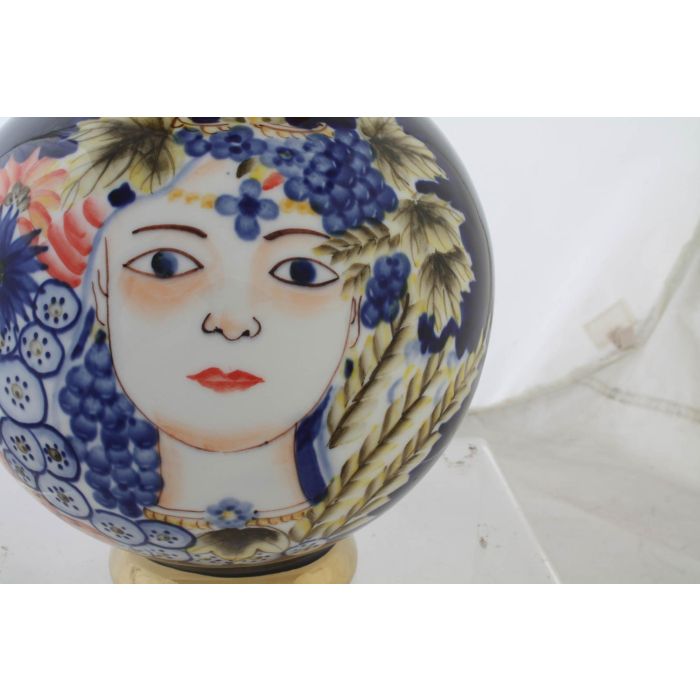 DKD Home Decor Jarrón Decorativo de Porcelana Estilo Shabby Colección Margot con Diseño de Cara Multicolor Azul 19x23x19 cm 2 DKD Home Decor Jarrón Decorativo de Porcelana Estilo Shabby Colección Margot con Diseño de Cara Multicolor Azul 19x23x19 cm 2