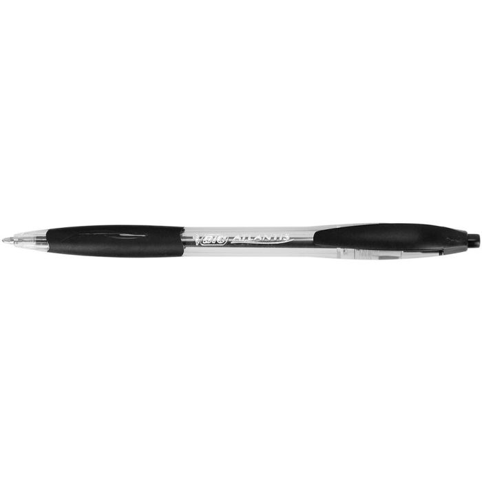 Boligrafo Bic Atlantis Negro Retractil Tinta Aceite Punta De 1 mm 12 unidades 1