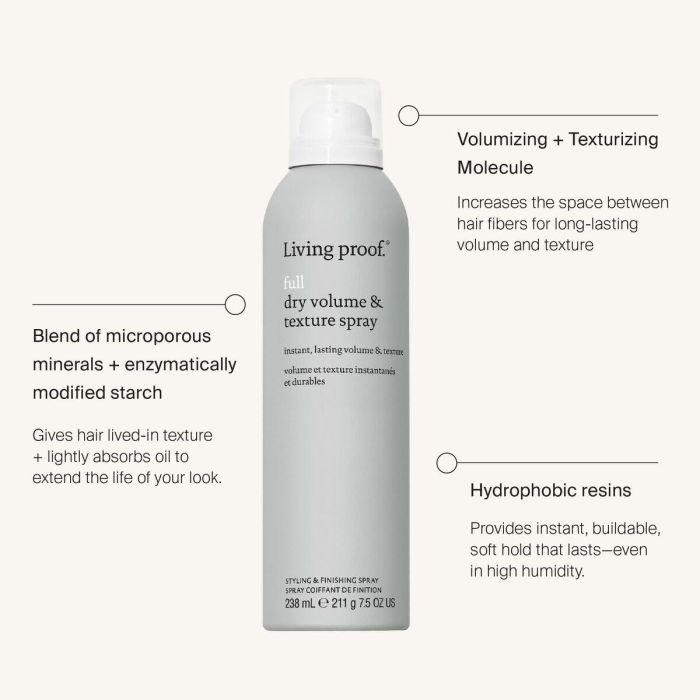 Living Proof FULL dry volume & texture spray para cabello con volumen y textura, 238 ml 1 Living Proof FULL dry volume & texture spray para cabello con volumen y textura, 238 ml 1