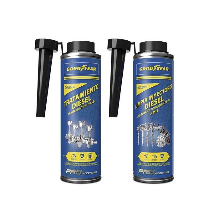 Goodyear ZGODA0007 - Kit Pre-ITV Diesel con Limpia Inyectores y Tratamiento Aditivo Combustible, 2x300ml. Limpia Sistema, Mejora Rendimiento. 1 Goodyear ZGODA0007 - Kit Pre-ITV Diesel con Limpia Inyectores y Tratamiento Aditivo Combustible, 2x300ml. Limpia Sistema, Mejora Rendimiento. 1