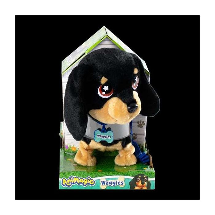 Bizak Waggles Mi Perrito Salchicha 64559091 Peluche Interactivo que camina, ladra y mueve la cola con correa incluida 1
