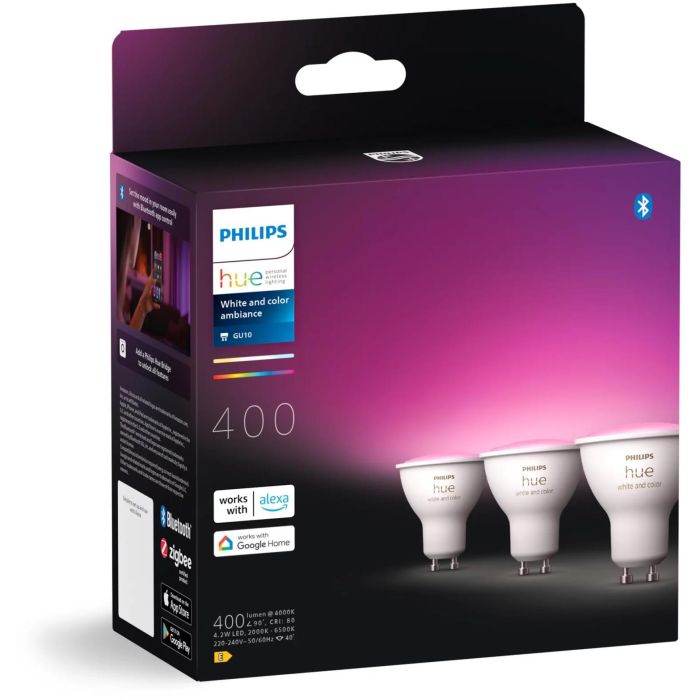 Philips Hue White & Color Ambiance GU10 Dreierpack 3x350lm 1 Philips Hue White & Color Ambiance GU10 Dreierpack 3x350lm 1