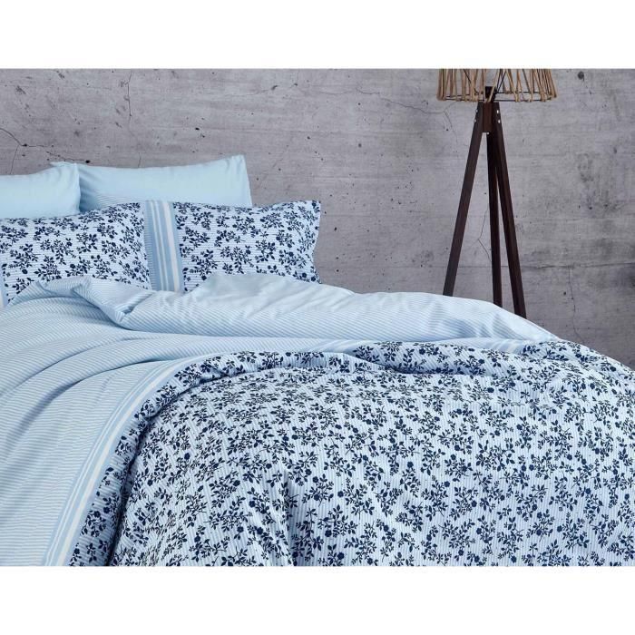 Juego de cama ASI8683342463379 - 1 funda nórdica 220x240 cm + 2 fundas almohada 60x60 cm - 100% algodón reforzado - Azul 3