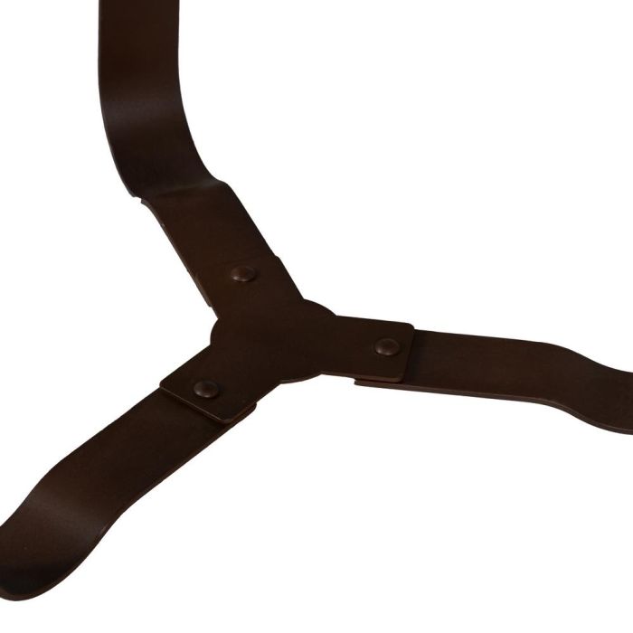 Mesita Marrón Oscuro Metal-Cristal 40 X 40 X 45 cm