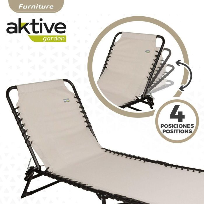 Tumbona Aktive Crema 190 x 32 x 58 cm 3