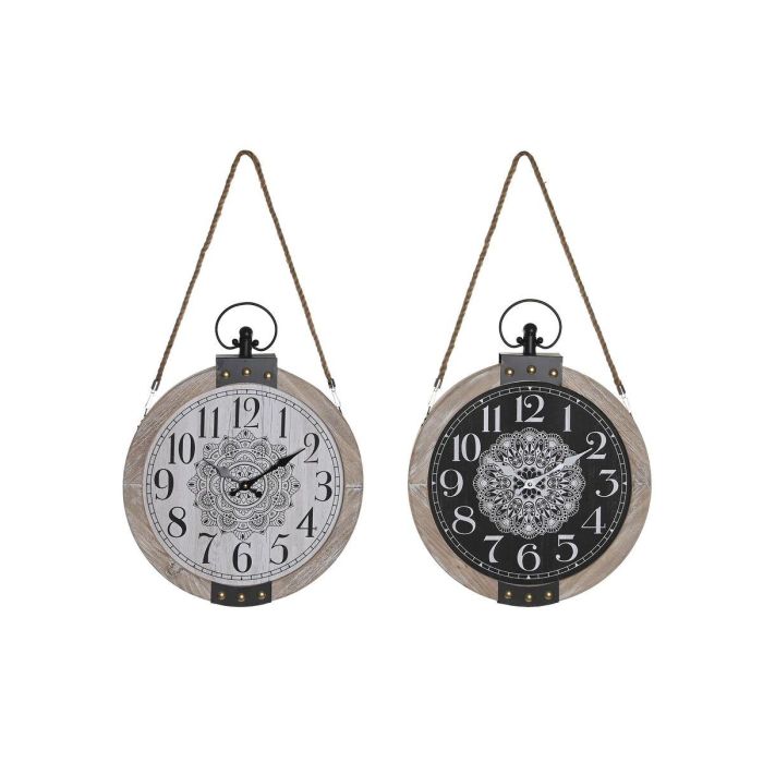 Reloj Sobremesa Boho DKD Home Decor Negro Blanco 6.5 x 50 x 40 cm (2 Unidades) Reloj Sobremesa Boho DKD Home Decor Negro Blanco 6.5 x 50 x 40 cm (2 Unidades)