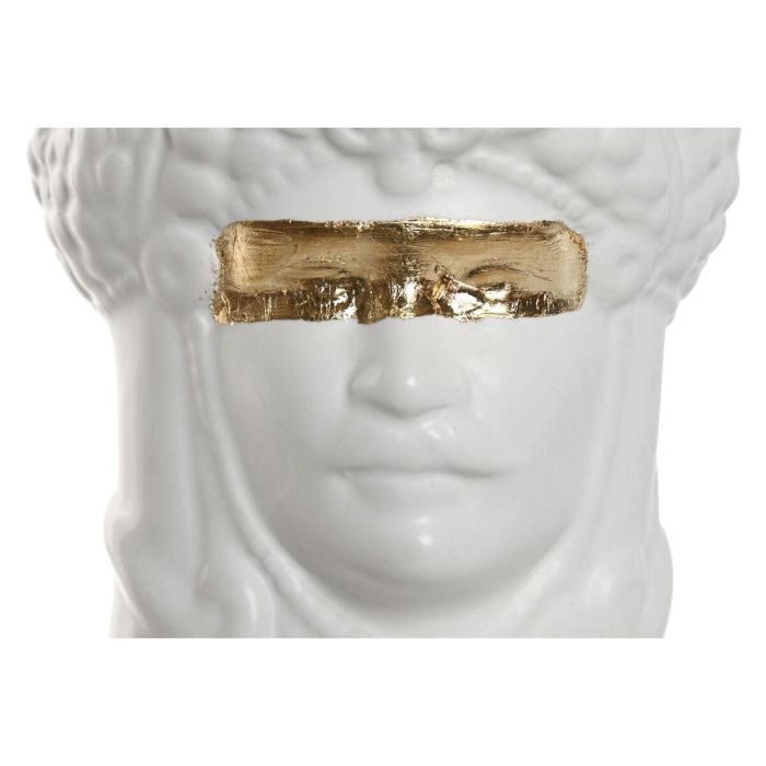 Macetero Home ESPRIT Blanco Dorado Porcelana 10 x 10 x 14 cm (2 Unidades) 2 Macetero Home ESPRIT Blanco Dorado Porcelana 10 x 10 x 14 cm (2 Unidades) 2